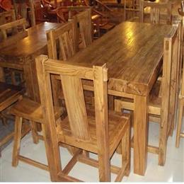 北京实木 榆木家具大板桌椅制作
