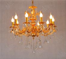 轩澜格欧式客厅水晶吊灯金色蜡烛卧室餐厅灯具现代复式