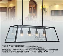 轩澜格北欧美式复古餐厅吊灯个性创意工业灯饰玻璃箱四