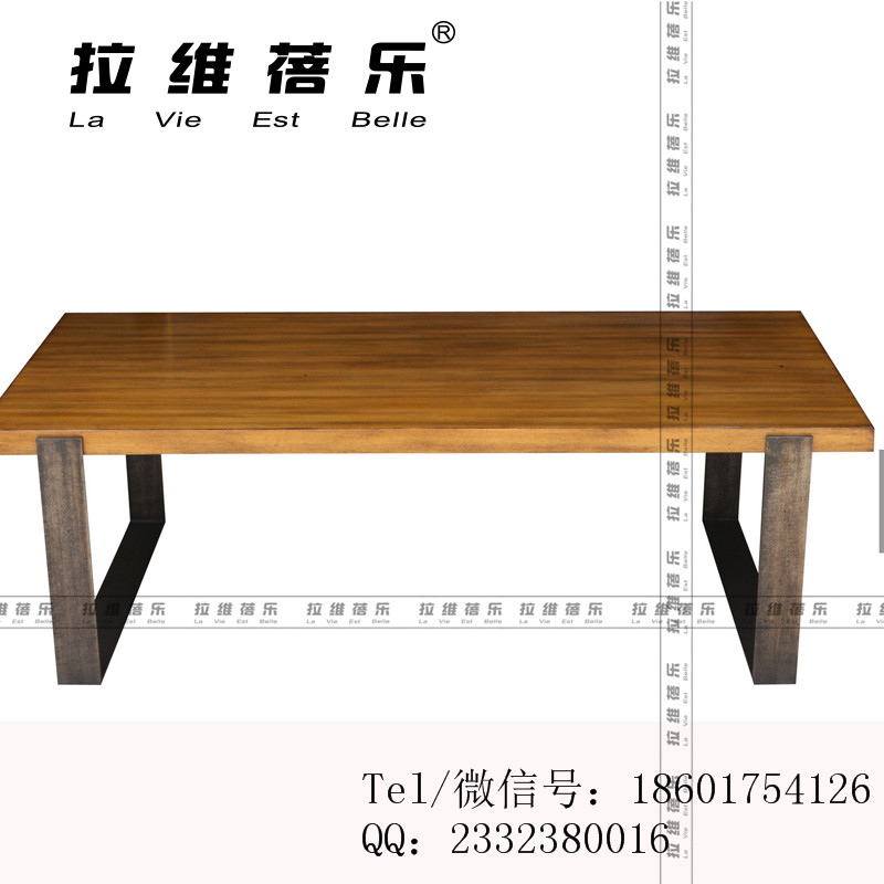 咖啡厅实木长桌定制