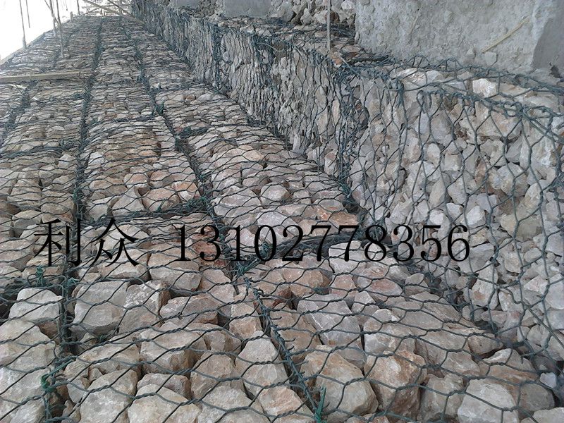 块石填充高锌石笼网挡墙 江河岸坡覆绿石笼网箱