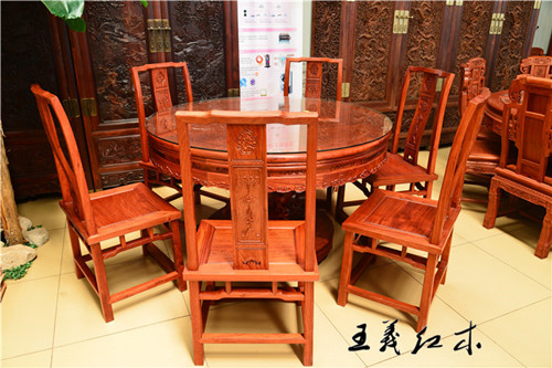 【缅甸花梨木餐桌】高贵典雅 红木餐桌 王义红木家具