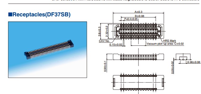 HRS代理DF37SB-60DS-0.4V(51)连接器针座