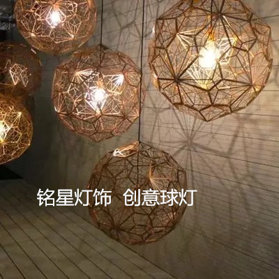 意大利Corrosion Art灯创意会所餐厅工程灯金属多边形钻石球吊灯