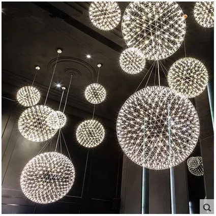 铭星 设计师创意LED火花球吊灯圆形烟花满天星吊灯餐厅酒吧台装饰