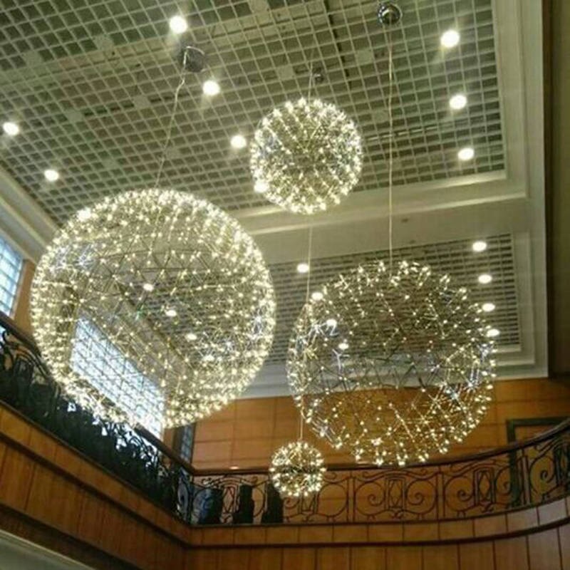 商场中庭2016新款吊灯厂家批发创意卖场天棚LED火花球满天星空灯