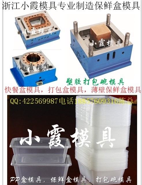 中国做注塑模具 薄壁2500毫升快餐盒模具开模