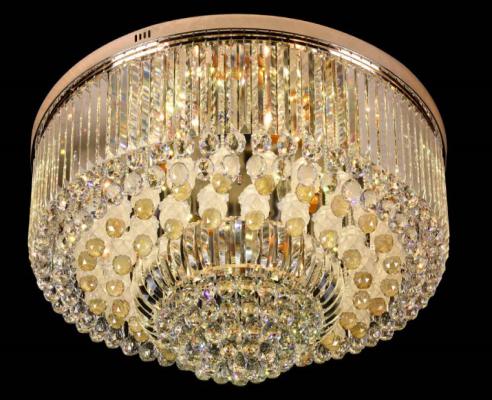 简约欧式圆形吸顶灯个性创意LED灯卧室客厅水晶灯