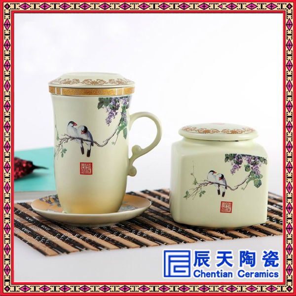 陶瓷彩绘茶叶罐 茶叶厂家定制