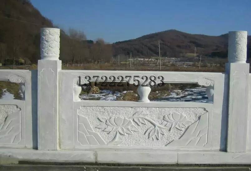石雕大理石栏板 浮雕大理石护栏 庭院围栏