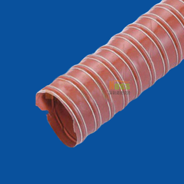 红色矽胶耐热风管,红色矽胶耐高温风管,矽胶玻布风管