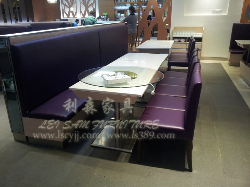 深圳厂家定做茶餐厅餐桌椅 沙发卡座 高端餐厅大理石家具餐桌