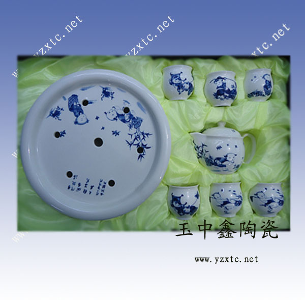 景德镇陶瓷茶具 手绘青花瓷茶具
