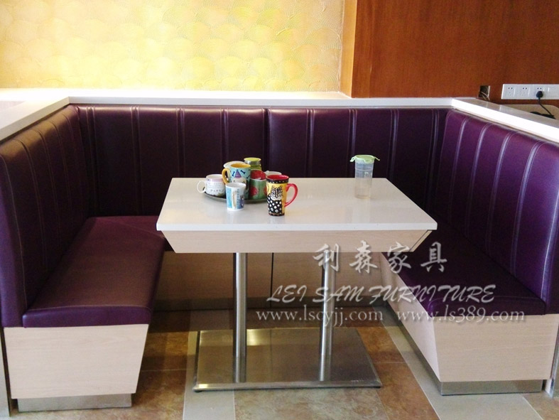 甜品店奶茶店沙发桌椅组合 休闲西餐厅咖啡厅复古实木餐桌