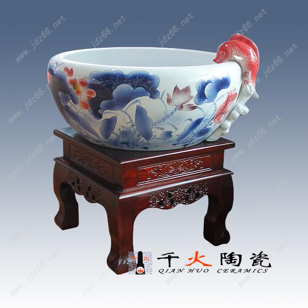 陶瓷鱼缸厂家 景德镇陶瓷缸定做 过滤陶瓷鱼缸