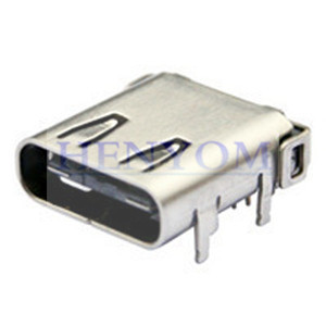 USB 3.1 type-c前插后贴带弹片四脚插板插座母座