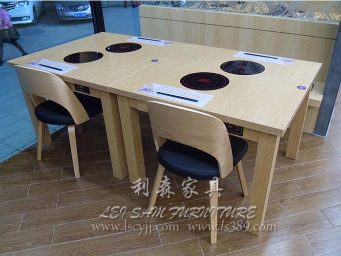 供应餐厅桌椅 火锅店大理石餐桌 火锅店电磁炉餐桌