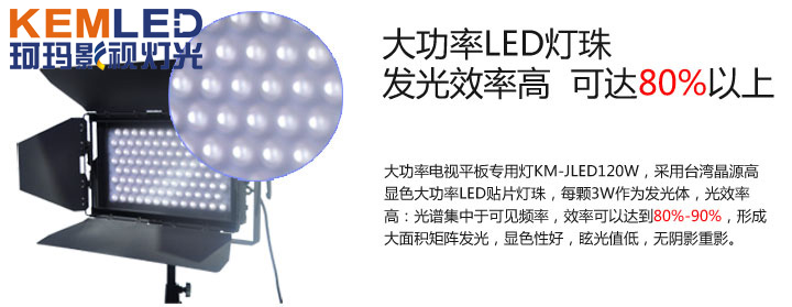【KEMLED】120W演播室LED影视平板灯,电视台演播室灯光