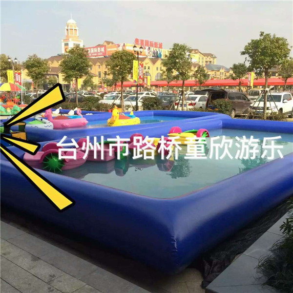 浙江衢州大型移动长方形圆形充气游泳池定做户外充气钓鱼池