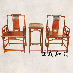 ?济宁缅甸花梨椅子中式明式家具精品红木官帽椅