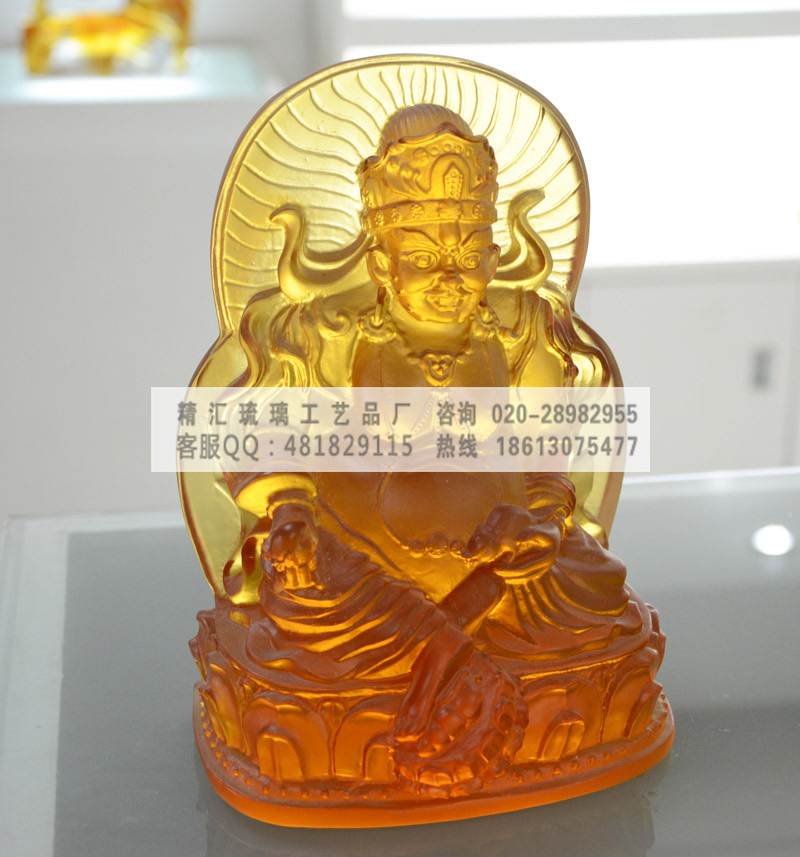 北京黄财神佛像家居摆件 琉璃黄财神佛像定做批发