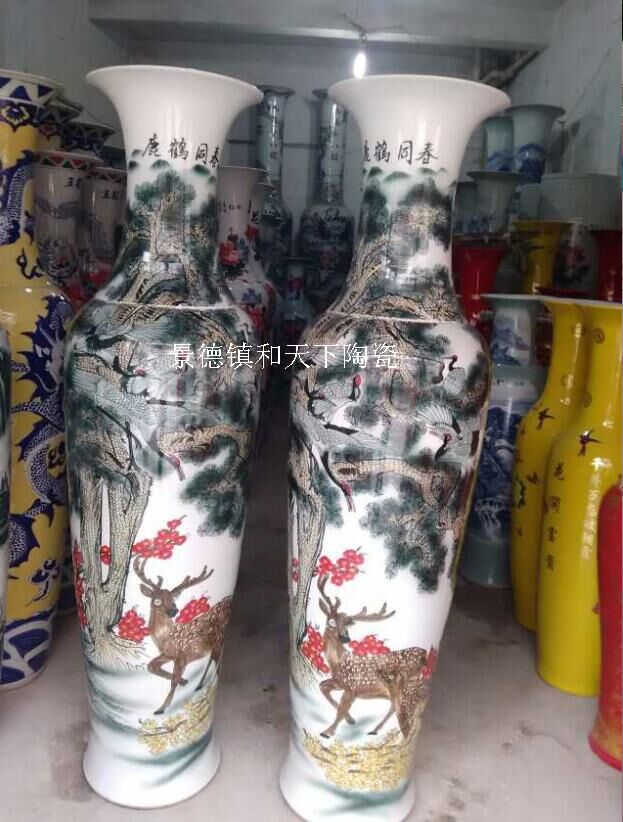 欧式白色陶瓷大花瓶落地客厅 现代时尚家居摆件 景德镇精品特价