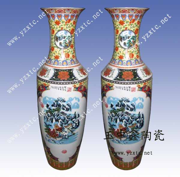 红陶瓷大花瓶 商务陶瓷大花瓶 陶瓷艺术花瓶