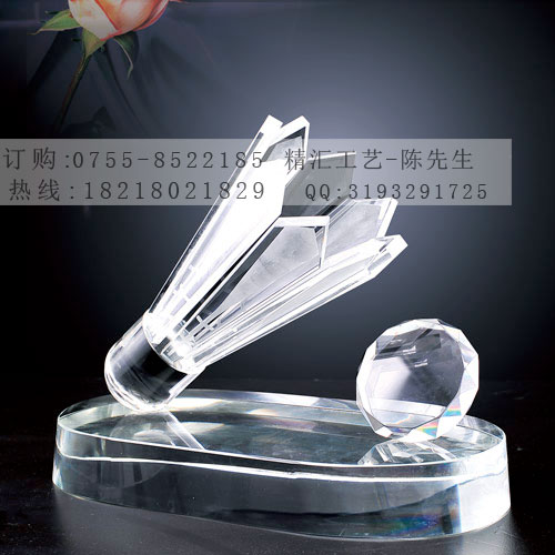 羽毛球比赛水晶奖杯奖牌定做,深圳运动比赛水晶奖杯奖牌