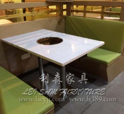 惠州火锅店餐桌 四人位大理石餐桌 西餐厅餐桌椅配套定做