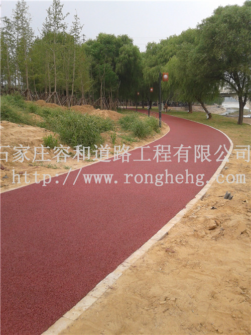 石家庄小区道路,学校道路,公园园林,自行车道路彩色生态透水地坪