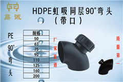 淄博HDPE虹吸90°弯头供应厂家直销PE虹吸同层排水系统专用弯头