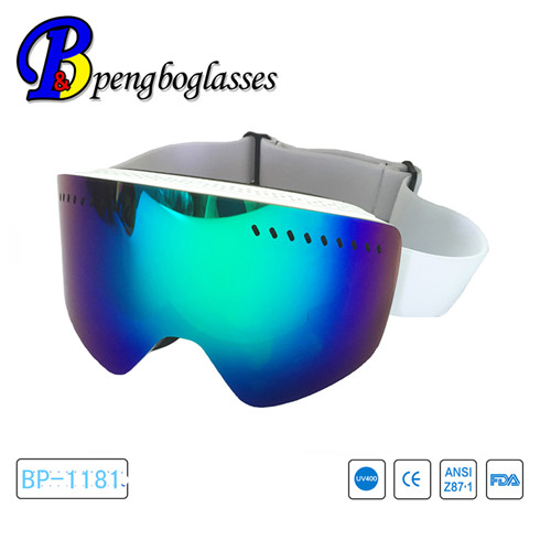 2016年新款运动滑雪镜 狂欢节热销雪地护目镜 双层电镀大球面镜
