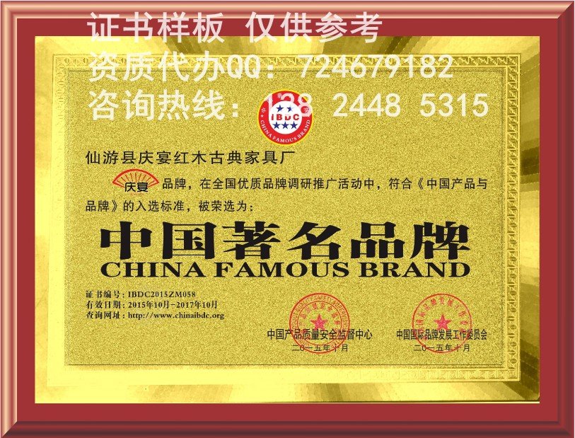 申办办理中国著名品牌