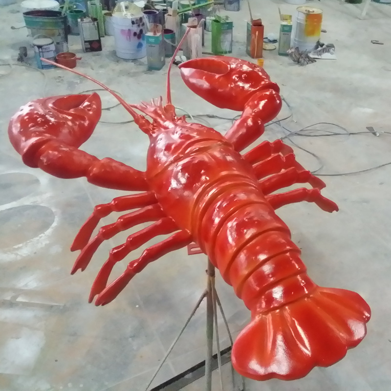 仿真龙虾雕塑厂家定制玻璃钢龙虾雕塑