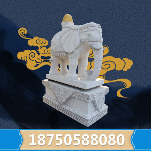 惠安雕刻厂家供应大象石雕一对 总共1.7米高 支持定做