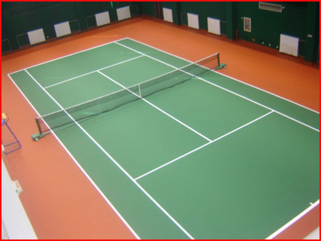 天津网球场悬浮拼装地板|塑胶地板安装-图案设计