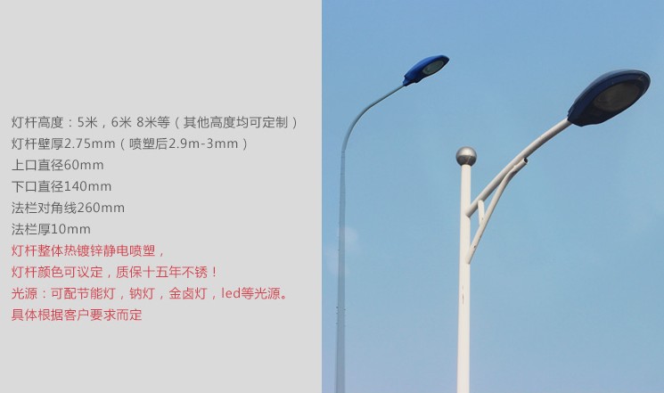江苏弘光照明有限公司专业生产6米道路灯户外路灯