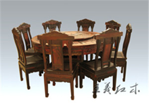 淄博大红酸枝实木木餐桌  全新仿古实木酸枝餐桌