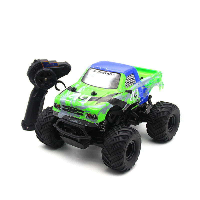 未来玩具先生 儿童遥控汽车玩具模型充电大轮胎攀爬越野车绿野战车