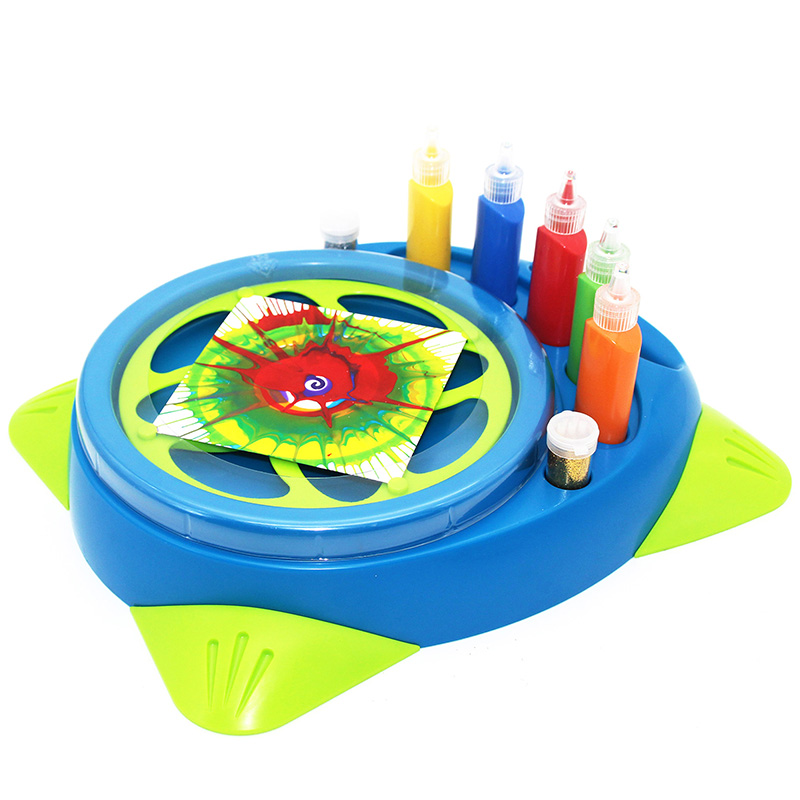 未来玩具先生 儿童创意绘画玩具套装旋转式作画机飞溅旋转画板