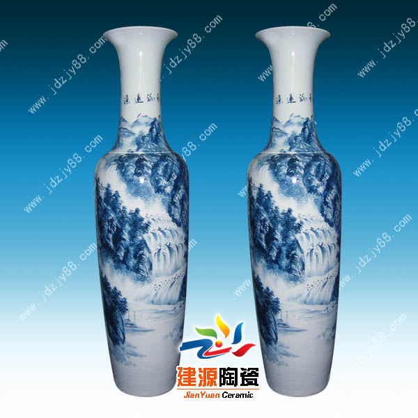 1.6米1.8米高大花瓶 景德镇手绘精品工艺品 陶瓷花瓶