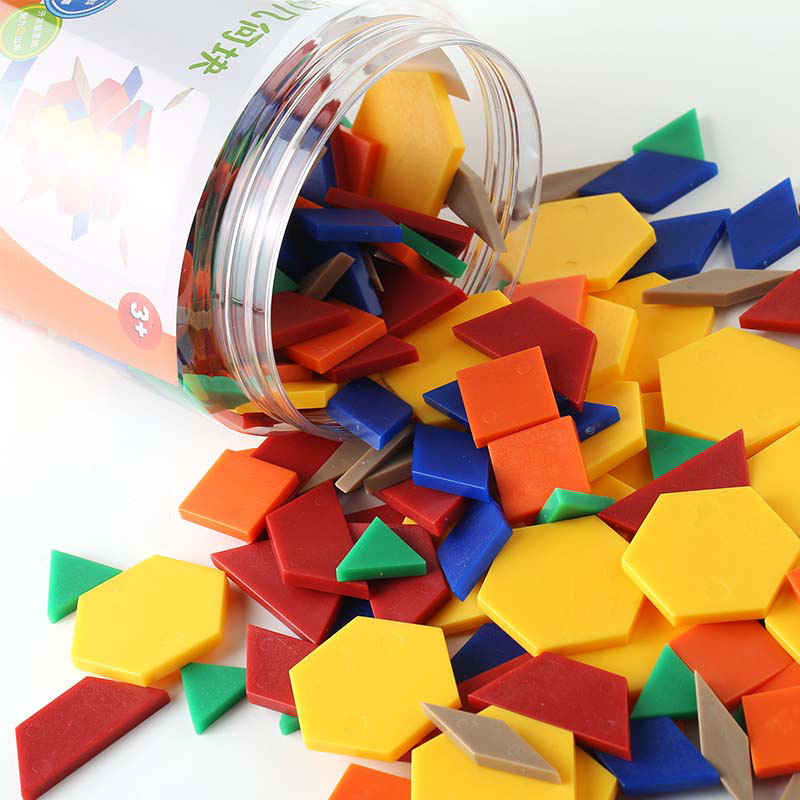 儿童益智拼图塑料积木几何图形认知玩具梦幻几何块