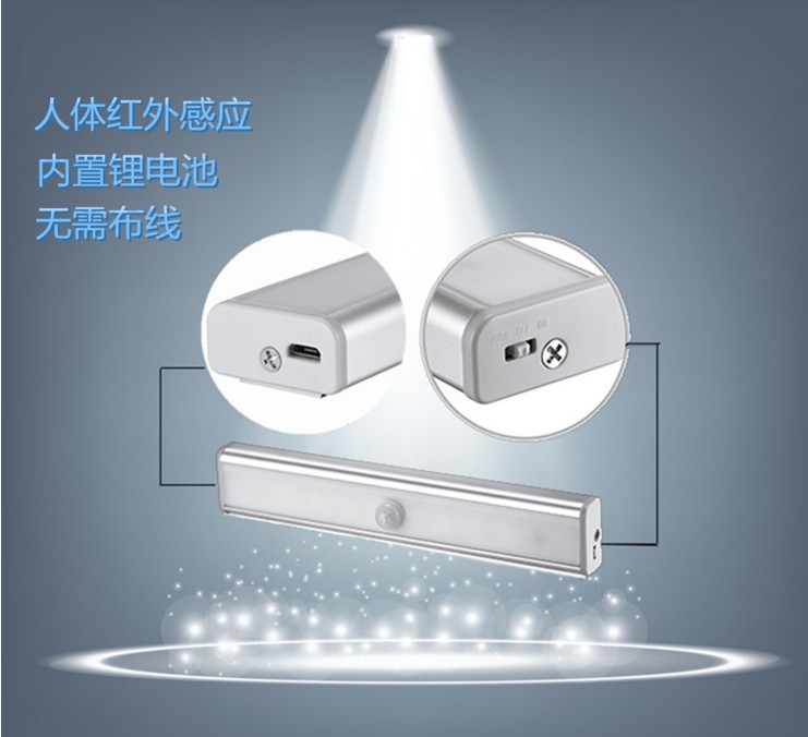 福康创意USB灯人体感应小夜灯 外贸新奇特爆款LED感应智能橱柜灯