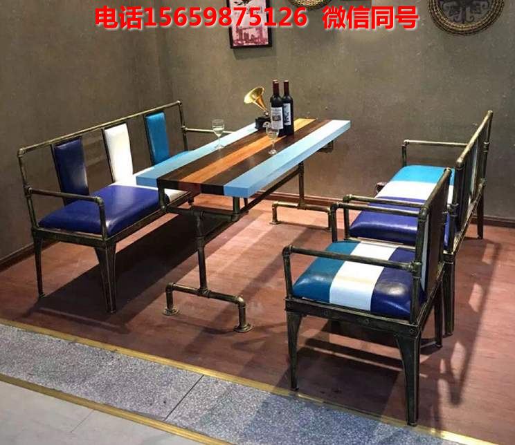 上海凯隆美式餐厅桌椅沙发厂家优势咖啡厅实木桌椅定做