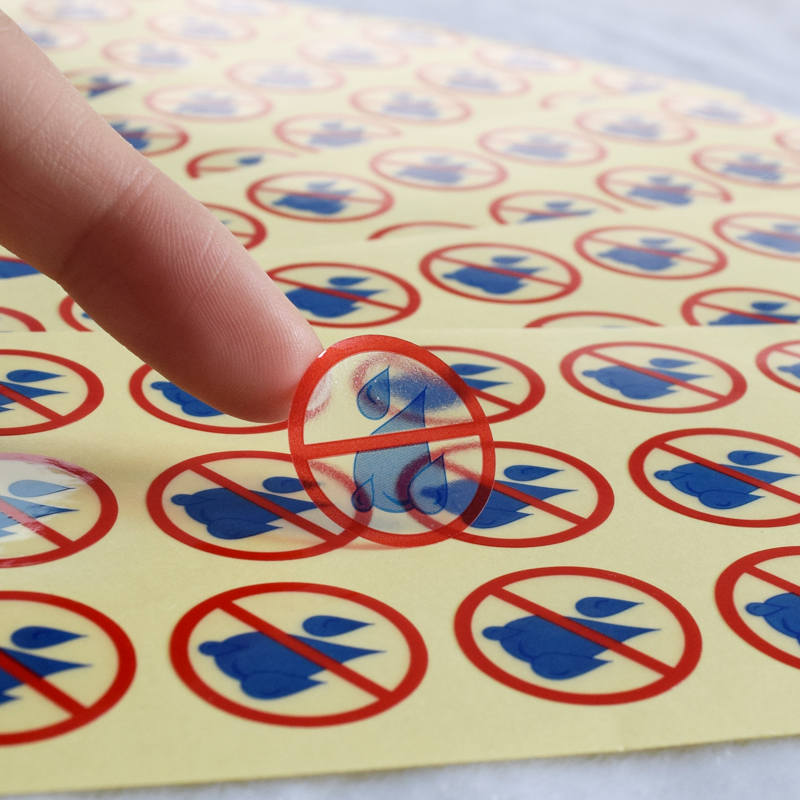 圆形PET标签 透明警告标签 透明不干胶印刷