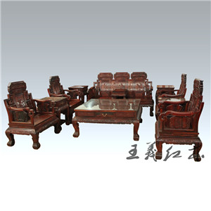 烟台榫卯构造大红酸枝沙发 经典红木艺术