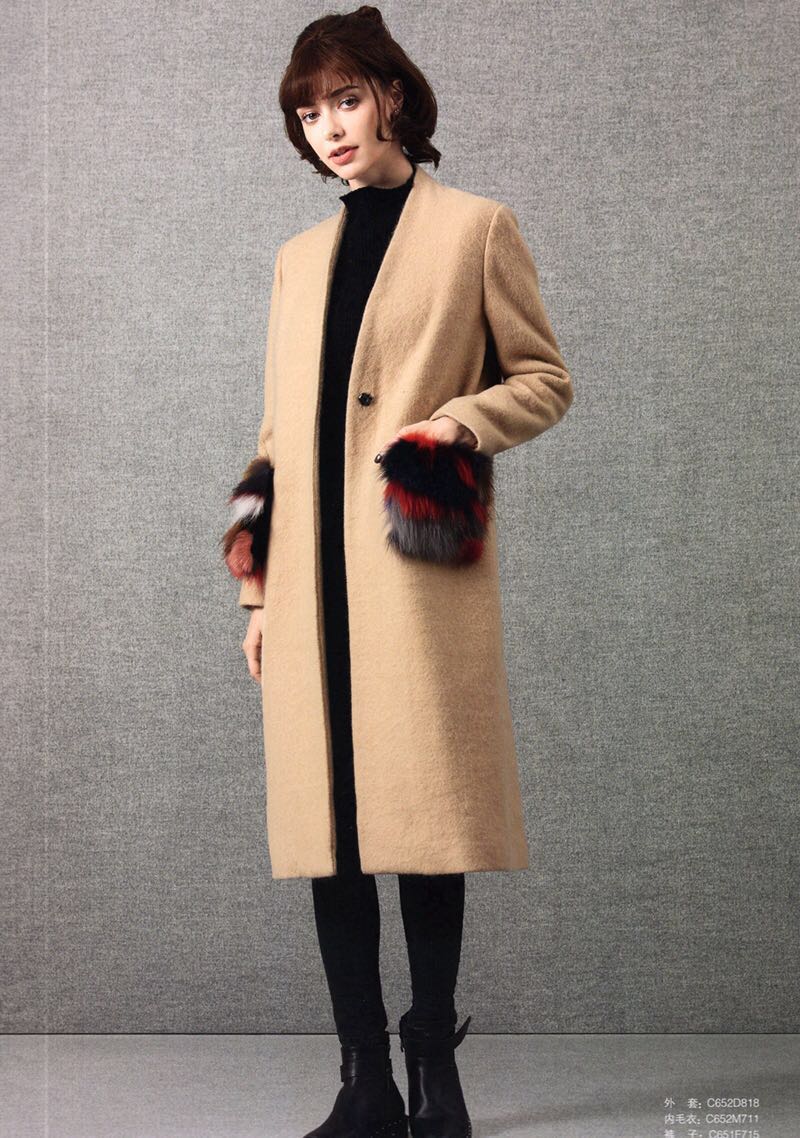 韩版羊毛大衣卡拉贝斯原单正品品牌折扣女装批发