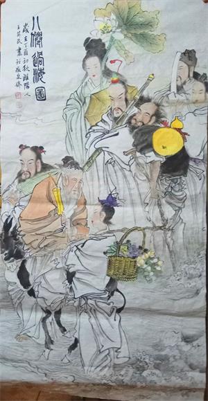 中国画名家王英民国画八仙过海图
