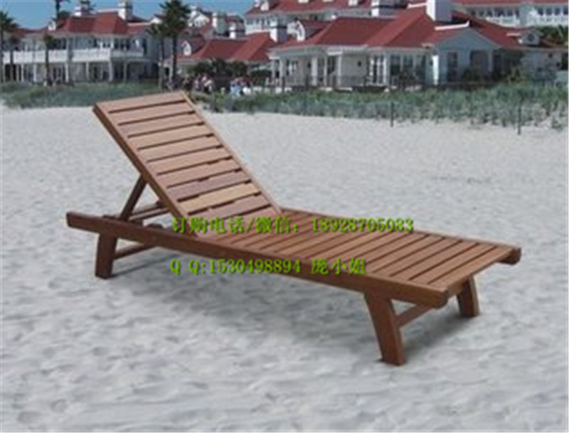 实木沙滩椅、户外木制沙滩椅、泳池木躺椅、防腐沙滩椅