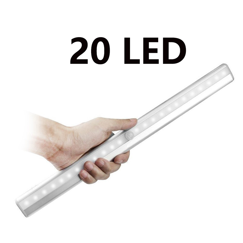 铝合金长条充电LED人体感应灯橱柜灯USB充电款红外